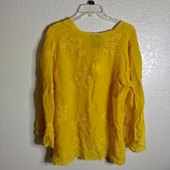 NWT Johnny Was Mandi Tunic Top Yellow Blouse sz M - Picture 8 of 10